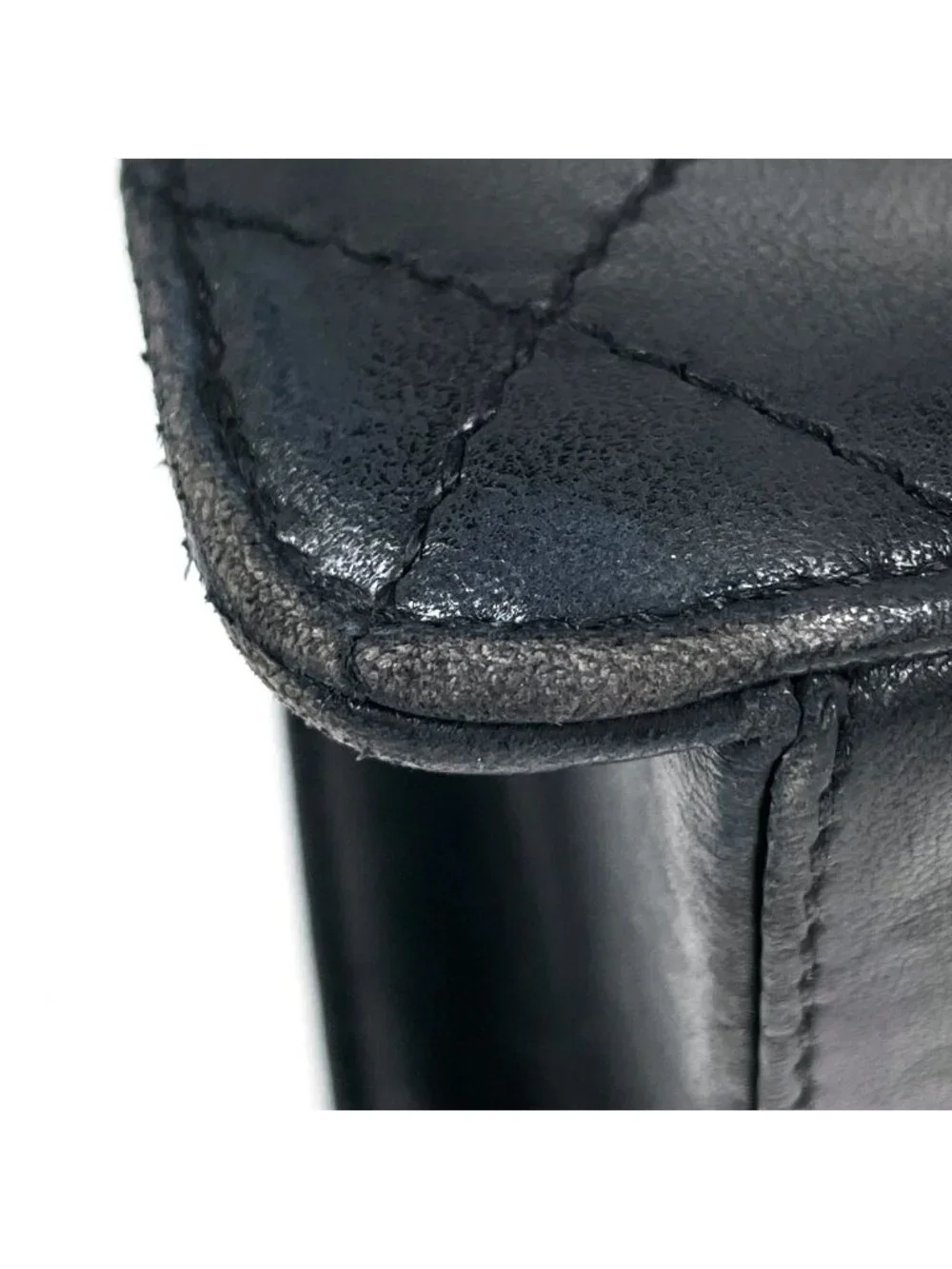 Chanel Shoulder Bag Quilted CC Logo Leather Black